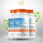 Doctor's Best Natural Vitamin K2 Mk-7 with MenaQ7, 100mcg Vitamin K2 Supplement Supports Bone Health, Non-GMO, 60 Veggie Capsules - Image 2