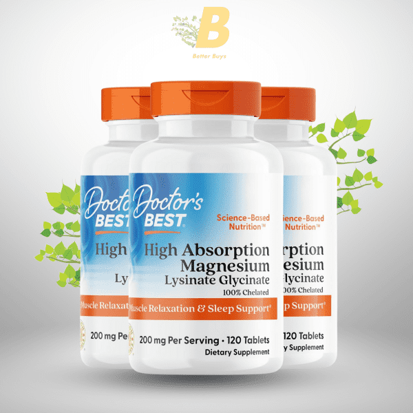 Doctor's Best High Absorption Magnesium Glycinate Lysinate, 100% Chelated, TRACCS, Not Buffered, Non-GMO, Vegan, Gluten & Soy Free, 100 mg, 120 Tablets (Packaging May Vary) - Image 2