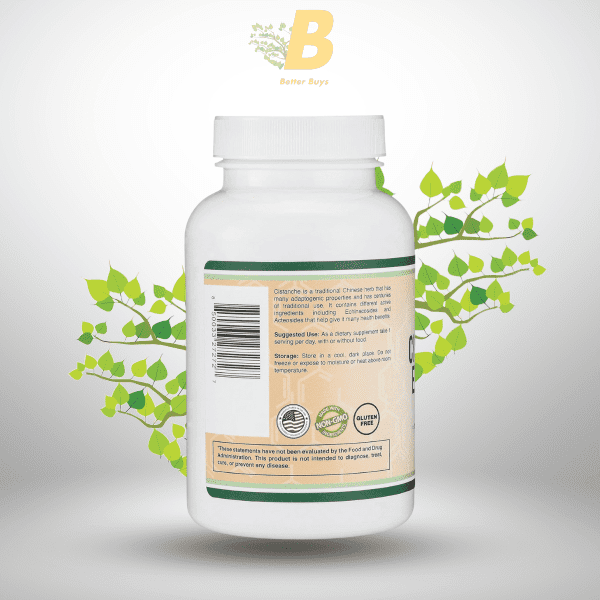 Double Wood Cistanche Tubulosa Extract 500mg Per Serving (120 Capsules) Cistanche Testosterone Supplement for Men - Image 4