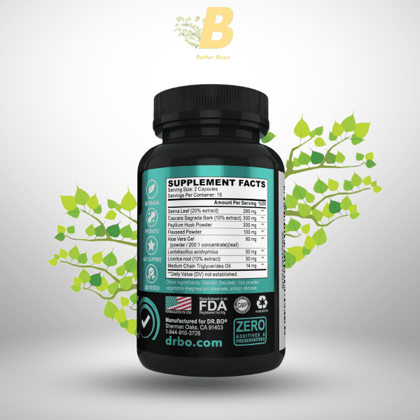 dr. bo Colon Detox Herbal Cleanse 30 Capsules - Image 3
