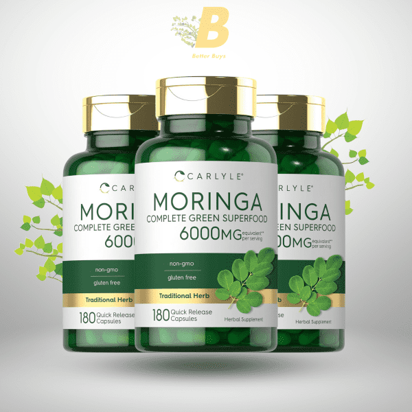 Carlyle Moringa Oleifera | 180 Capsules | Non-GMO and Gluten Free Supplement | Complete Green Superfood | from Moringa Leaf Powder - Image 2
