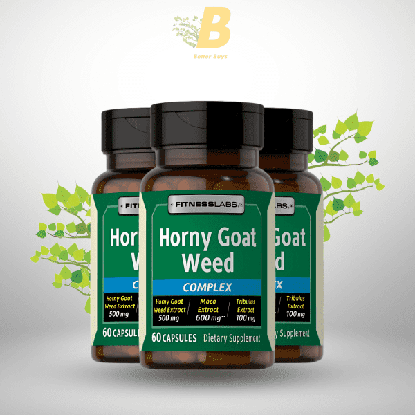 Fitness Labs Horny Goat Weed Complex – 500 mg – 60 Capsules – with Maca, Tribulus, Yohimbe & L-Arginine – for Men’s Performance - Image 2
