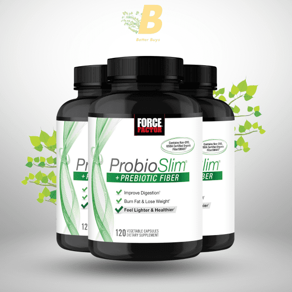 Force Factor ProbioSlim + Prebiotic Fiber Weight Loss Supplement – Probiotic and Prebiotic Digestive Health Support with  Extract and PsylliuGreen Team Husk Fiber – 120 Capsules – For Men and Women - Image 2