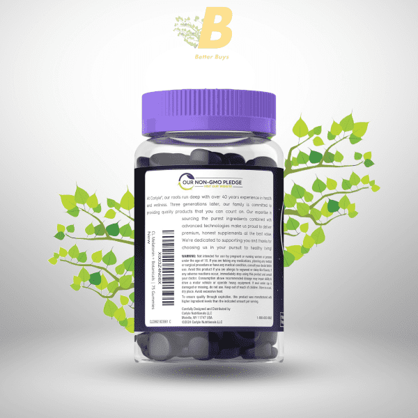 Carlyle Melatonin 3mg Gummies – 75 Count | With Chamomile & Lavender | Vegan, Non-GMO, Gluten-Free Sleep Support - Image 4