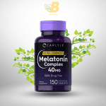 Carlyle Melatonin 40mg Complex – 150 Tablets | Extra Strength with Ashwagandha, Chamomile | Sleep & Stress Support