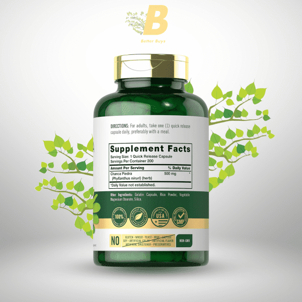 Carlyle Chanca Piedra | 200 Capsules | Kidney & Liver Health Non-GMO & Gluten Free Herbal Formula - Image 3