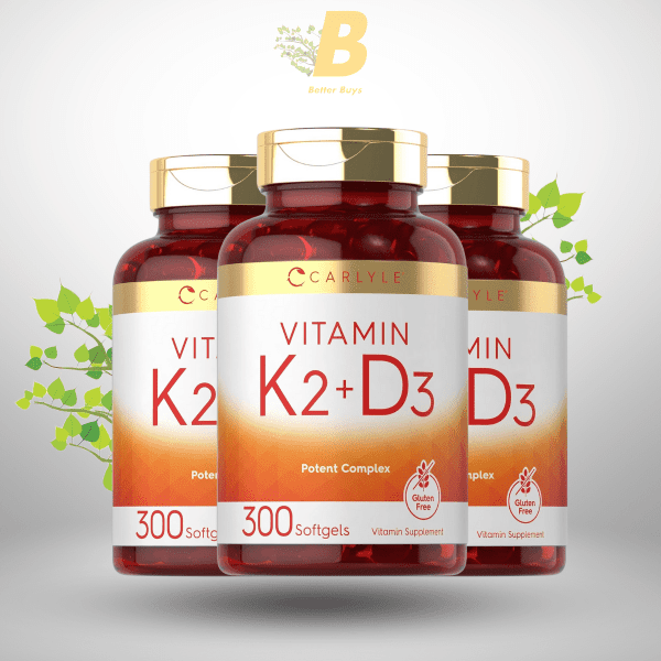 Carlyle Vitamin K2 + D3 Supplement | 300 Softgels | 200mcg MK-7 & 10,000 IU D3 | Non-GMO Bone & Heart Health Supplement - Image 2