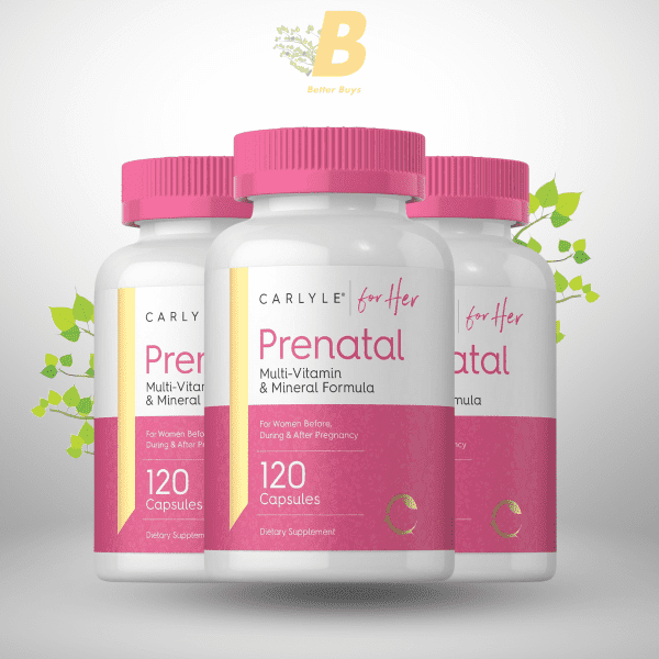 Carlyle Prenatal Multivitamin for Women | Multivitamin & Mineral Formula | 120 Capsules | Non-GMO Pregnancy Support - Image 2