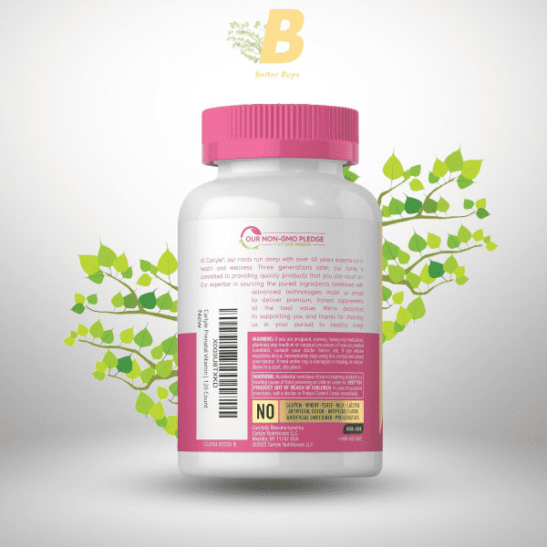 Carlyle Prenatal Multivitamin for Women | Multivitamin & Mineral Formula | 120 Capsules | Non-GMO Pregnancy Support - Image 4