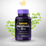 Carlyle Melatonin 12mg | 300 Fast Dissolve Tablets | Natural Berry Flavor | Non-GMO & Vegetarian | Sleep Support