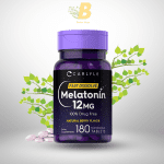 Carlyle Melatonin 12mg | 180 Fast Dissolve Tablets | Natural Berry Flavor | Non-GMO & Vegetarian | Sleep Support