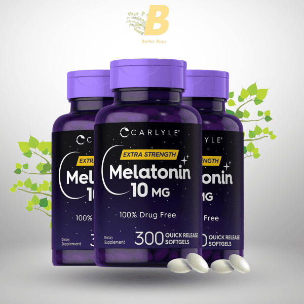 Carlyle Melatonin 10mg | 300 Fast Dissolve Tablets | Natural Berry Flavor | Non-GMO & Vegetarian | Sleep Support - Image 2