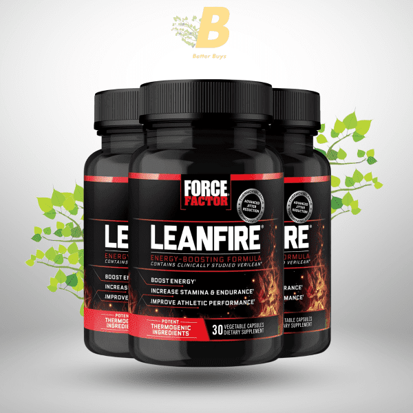 Force Factor LeanFire Pre Workout Energy Pills with Green Tea Extract and Caffeine to Increase Energy, Build Lean Muscle, Black, 30 Count - Image 2