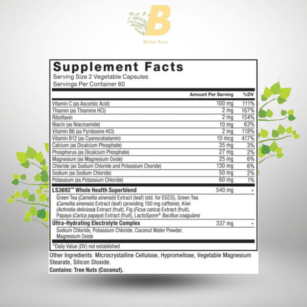 FORCE FACTOR ProbioSlim Weight Loss Essentials Complete Daily Digestive Health and Weight Loss Probiotic Supplement with Electrolytes and Green Tea Extract, 120 Capsules - Image 3