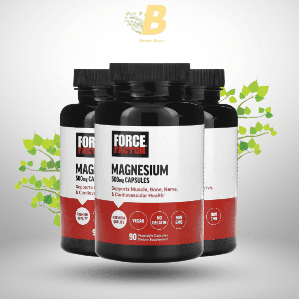 Force Factor Magnesium 500 mg – The Ultimate Health Supplement for Muscle, Bone, Nerve, & Cardiovascular Health 90 capsules - Image 2