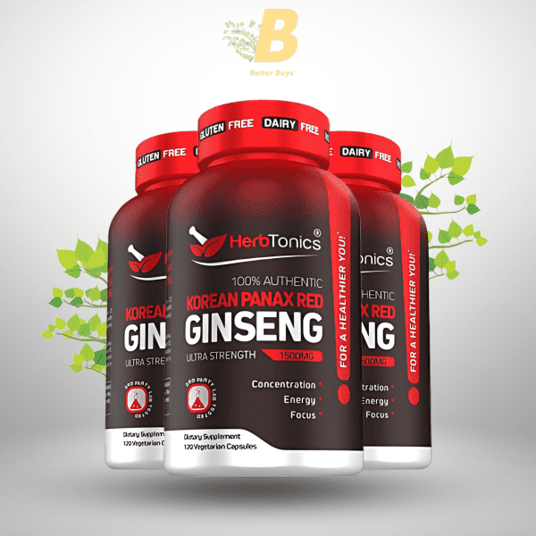 Herbtonics Korean Red Panax Ginseng 1500mg: The Ultimate Energy & Focus Supplement for Peak Performance - Image 2