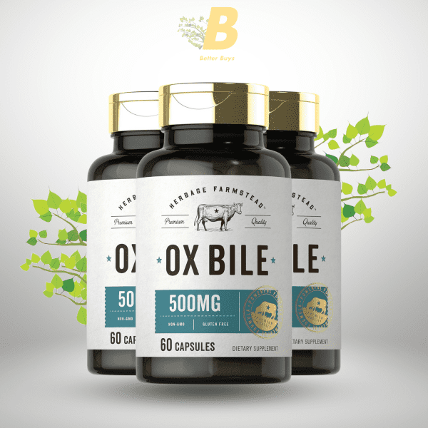 Carlyle Ox Bile Supplement 500 mg | Digestive Enzyme Support for Optimal Health 60 Capsules - Image 2