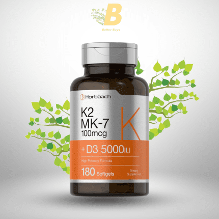 Horbäach Vitamin D3 K2 5000 iu 100mcg MK-7 Complex