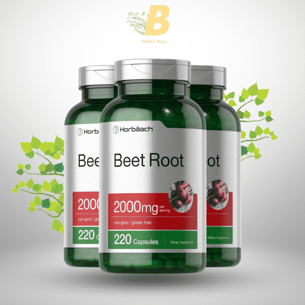 Horbäach Beet Root Powder Capsules | 220 Pills | Herbal Extract | Non-GMO, Gluten Free Supplement - Image 2