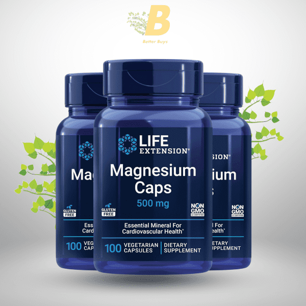Life Extension Magnesium Caps, 500 mg, Magnesium Oxide, Magnesium Citrate, Magnesium Succinate, Heart Health, Healthy Bones, Metabolism Support, 100 Vegetarian Capsules - Image 2