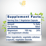 Life Extension Magnesium Citrate 100 mg Vegetarian Capsules, Blue, 100 Count - Image 3