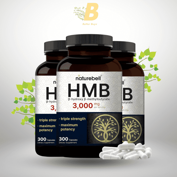 NatureBell HMB 3,000 mg Per Serving  300 Capsules  Muscle Growth & Recovery Support - Image 2