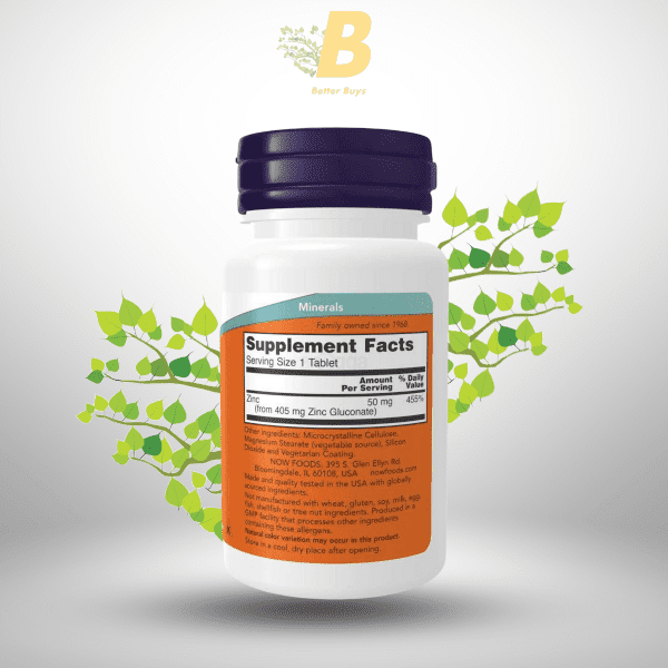 NOW Supplements Zinc 50 mg,NOW Supplements BD, NOW Foods Zinc price in BD,Zinc supplement Bangladesh,Zinc 50 mg for immunity