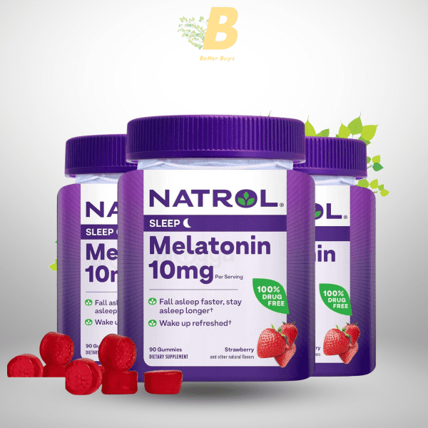 Natrol Melatonin Gummies, Sleep Support, 90 Strawberry-Flavored Adult Melatonin Gummies, 10 mg Sleep Aids for Adults - Image 2