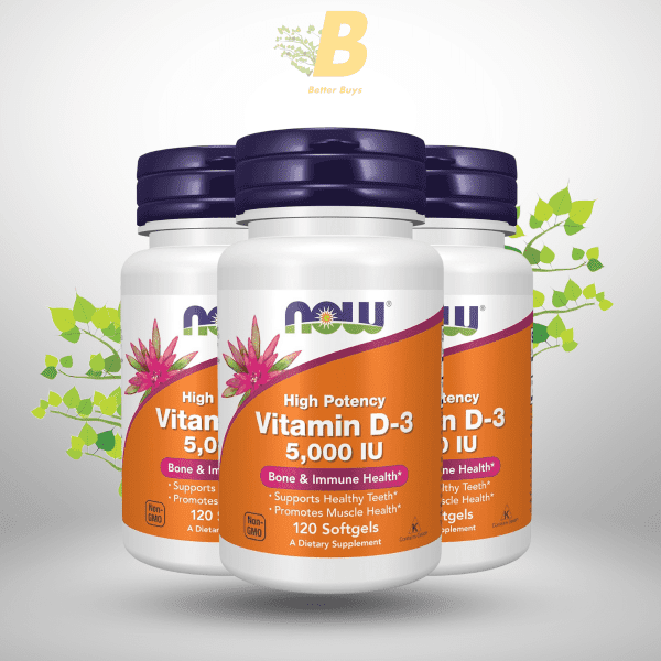 NOW Foods Vitamin D-3 5,000 IU 120 Softgels ,Vitamin D-3 supplement Bangladesh, NOW Foods Vitamin D-3 BD, Best Vitamin D supplement in Bangladesh, Vitamin D for immune health BD, NOW Foods price in BD