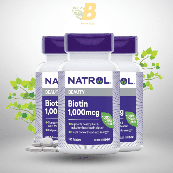 Natrol Beauty Biotin 1000mcg for Healthy Hair, Skin, and Nails ,100 Tablets, 100 Day Supply - Image 2