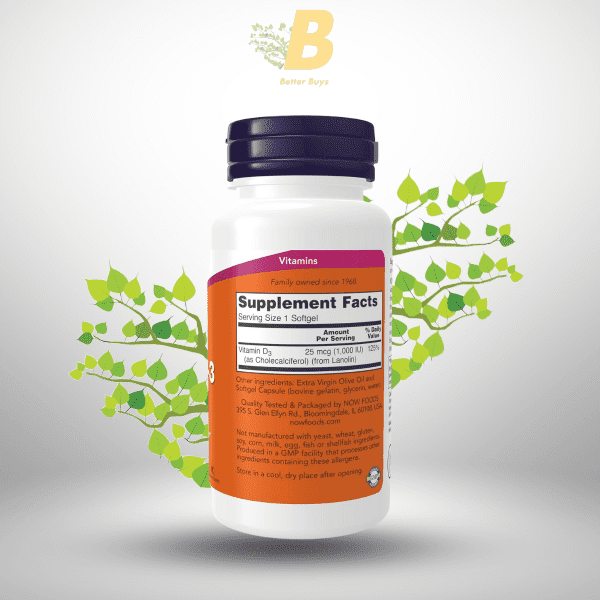 NOW Foods Vitamin D-3 1,000 IU 180 Softgels, NOW Foods Vitamin D-3 1,000 IU BD, NOW Foods price in BD, Vitamin D for bone health in Bangladesh, NOW Foods Vitamin D-3 softgels price