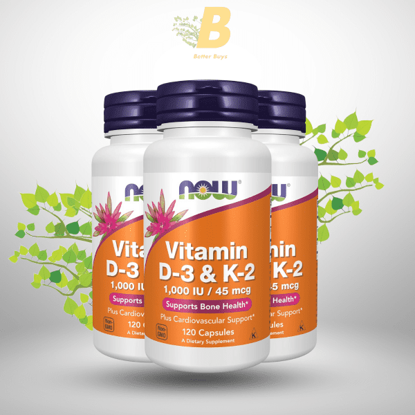 NOW Foods Vitamin D-3 & K-2 1,000 IU, NOW Foods Vitamin D-3 & K-2 BD, NOW Foods price in BD, Vitamin D-3 K-2 for cardiovascular health, NOW Foods Vitamin D-3 & K-2 softgels