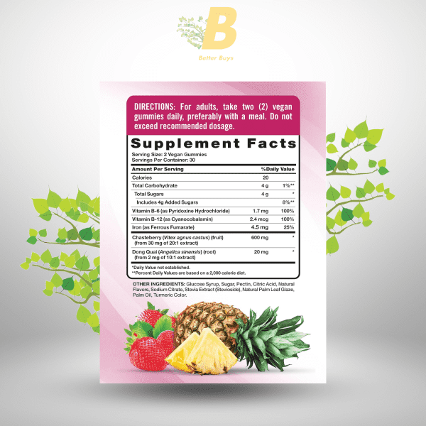 Nature's Truth PMS Hormonal Balance Support Gummies for Women ,60 Count  Vegan, Non-GMO & Gluten Free - Image 3