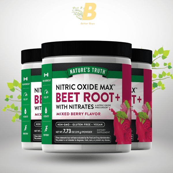 Nature's Truth Beet Root Powder  Nitric Oxide Supplement 7.73 oz for Men & Women  Vegan, Non-GMO  Mixed Berry Flavor - Image 2