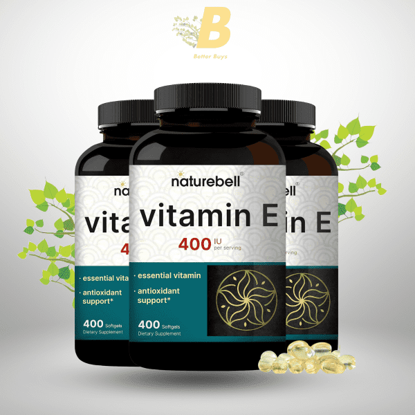 NatureBell Vitamin E Oil Softgels 400 IU, Antioxidant Supplement  for Skin, Heart, & Immune Health, 400 Pills - Image 2