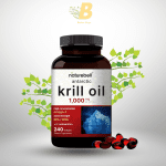 NatureBell Antarctic Krill Oil 1000mg Supplement, 240 Softgels, Natural Source of Omega-3s, EPA, DHA and Astaxanthin - No Aftertaste - Support Heart Health