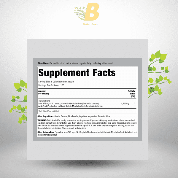 Piping Rock Triphala Capsules 1500 mg – 120 Pills in Bangladesh