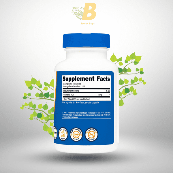 Nutricost Yohimbine HCl 5mg 120 Capsules in Bangladesh
