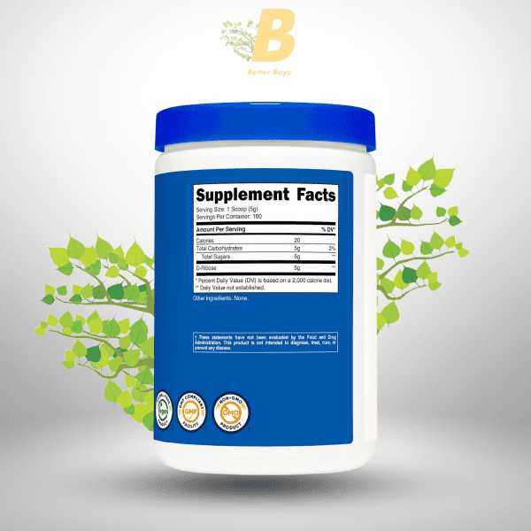 Nutricost D‑Ribose-5mg 500g, nutricost d-ribose powder, d ribose powder price in bangladesh, pure d ribose powder price in bangladesh, d-ribose supplement in BD, Glutathione USA brand supplement in BD, Made in USA