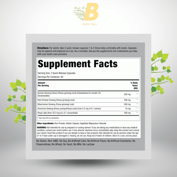 Piping Rock Super Ginseng Complex-100 Capsule in Bangladesh