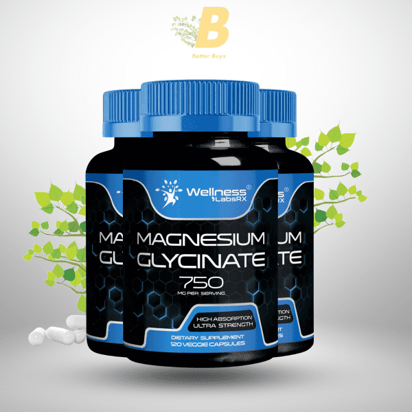 Wellness Labs Magnesium Glycinate 750mg | High Absorption Chelated Calm Support for Women and Men - Glicinato De Magnesio, Magnesium Chelate Supplement for Heart Health, Sleep Support - 120 Count - Image 2