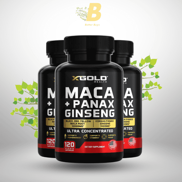 X Gold Health Maca Root Capsules 10,000mg + Korean Panax Ginseng 1,400mg 120 Capsule - Image 2