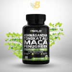 X Gold Ashwagandha 5000mg + Tongkat Ali 1000mg + Maca Root 5000mg + Fenugreek 3000mg Supplement | Black + Red + Yellow Maca Root Extract & Fenugreek 120 veg capsule
