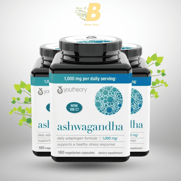 Youtheory Ashwagandha 1000mg with KSM-66 - Helps Support a Healthy Stress Response,180 Capsules (Pack of 1) - Image 2