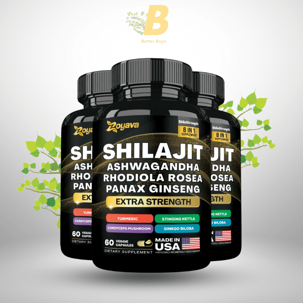 Zoyava Shilajit Ashwagandha Panax Ginseng (15,250 mg) – 60 veggie capsules - Image 2
