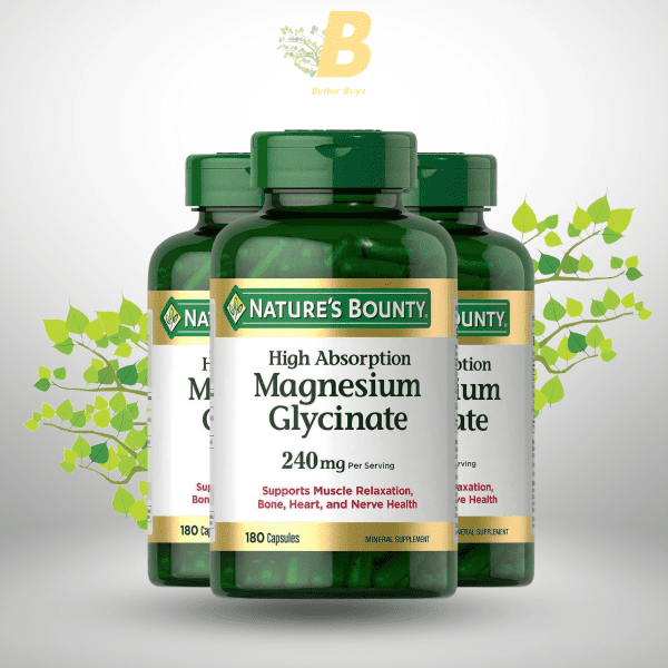Nature's Bounty High Absorption Magnesium Glycinate 240mg 180 Capsules - Image 2