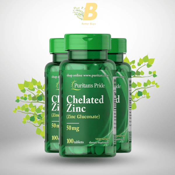 Puritan's Pride Zinc 50 mg-100 Caplets - Image 2