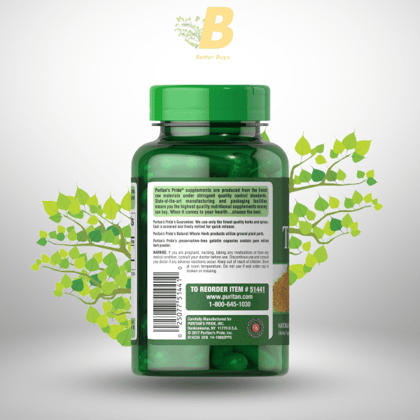 Puritan's Pride Turmeric 800 mg 100 Capsules - Image 4