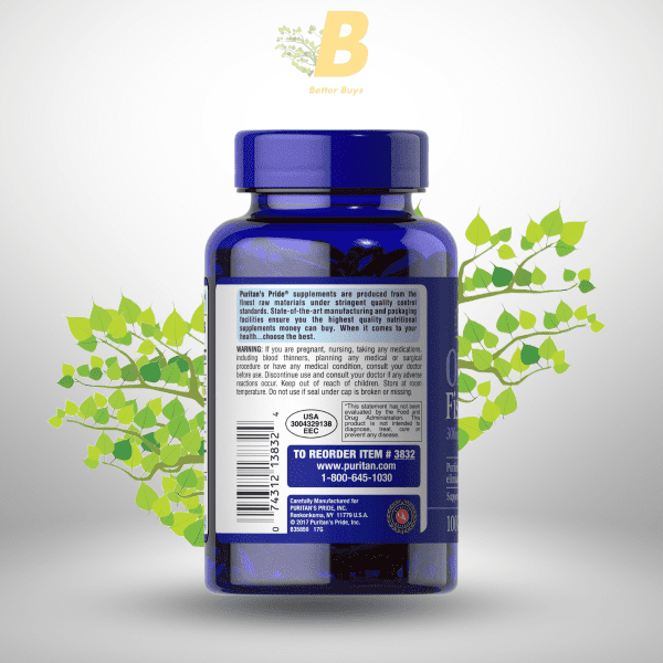 Puritan's Pride Omega-3 Fish Oil 1000 mg 100 Softgels - Image 4