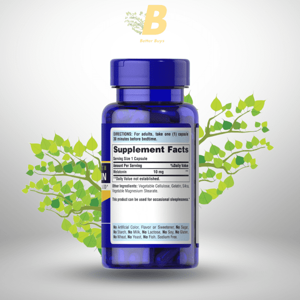 Puritan's Pride Melatonin 10 mg 120 Tablets - Image 3